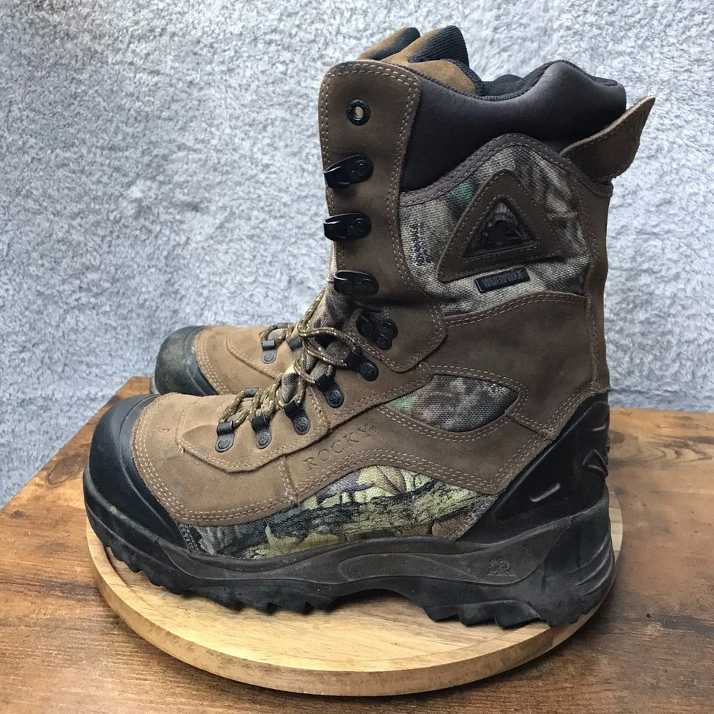 Rocky‎ BlizzardStalker Waterproof Insulated Boots 9M Mossy Oak Camo Hunting Work